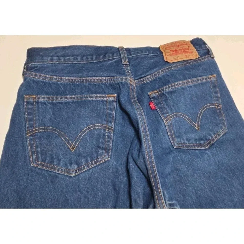 Levi's Jeans Men 34x30 Blue‎ Button-Fly 501 Original Good